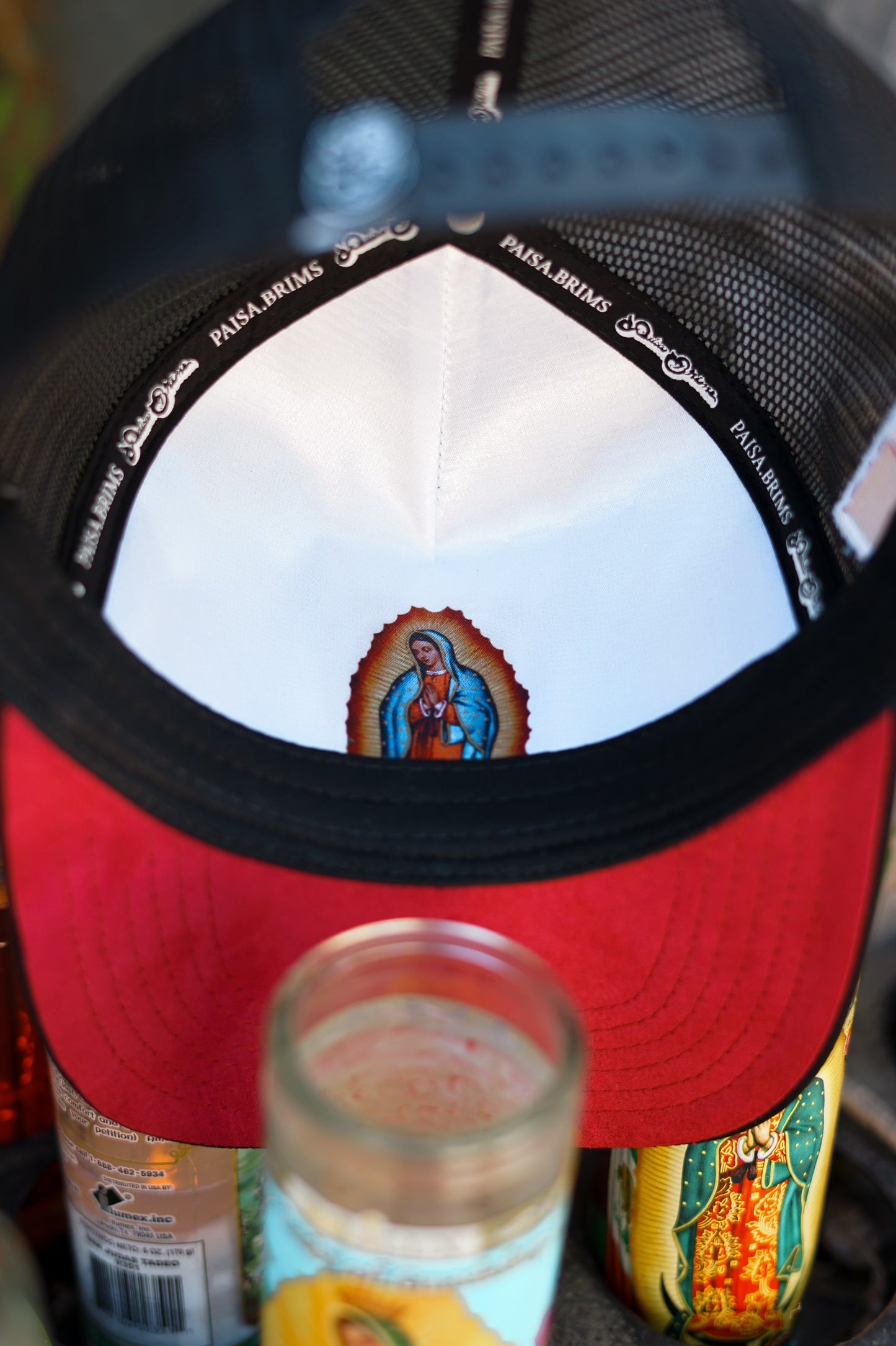 Black/red Mexico trucker hat